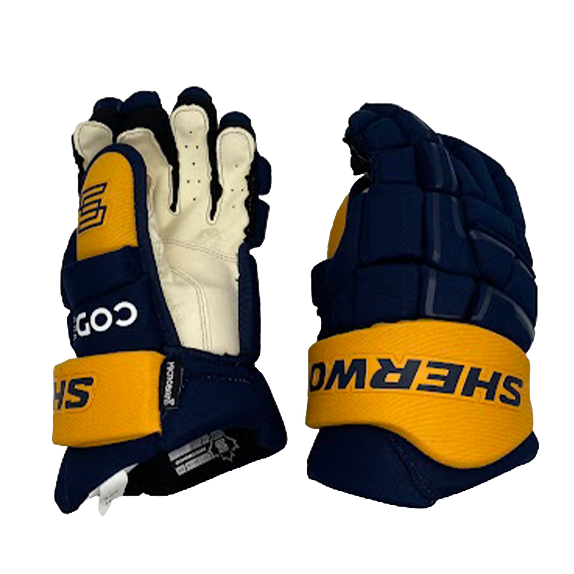 Gants Sherwood Code Encrypt 1 - Gants d'équipe - Predators de Nashville (bleu marine/jaune)